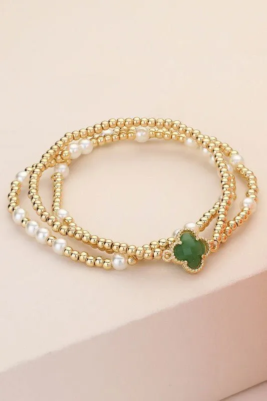 Pointed Pearl Gold Bracelets