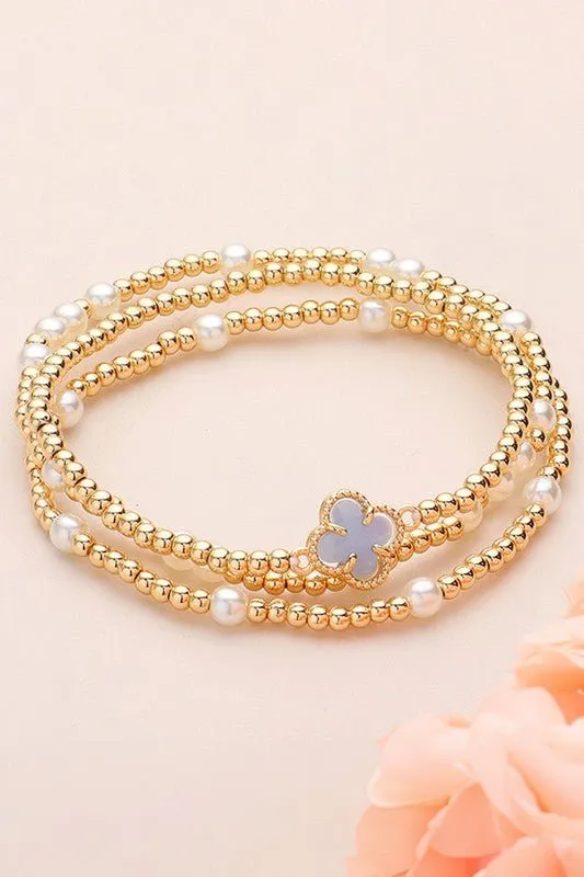 Pointed Pearl Gold Bracelets