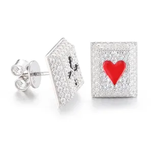 Poker Diamond Stud Earrings