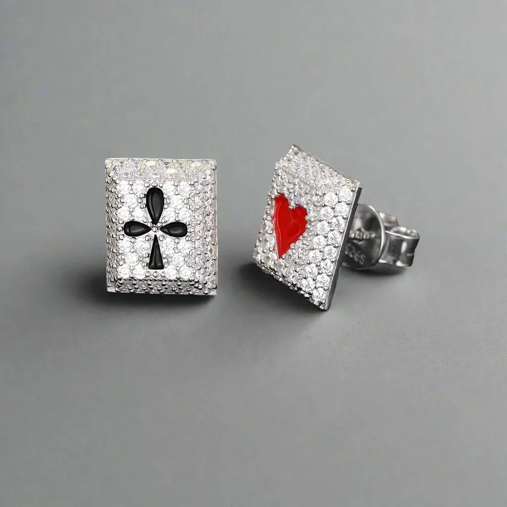 Poker Diamond Stud Earrings