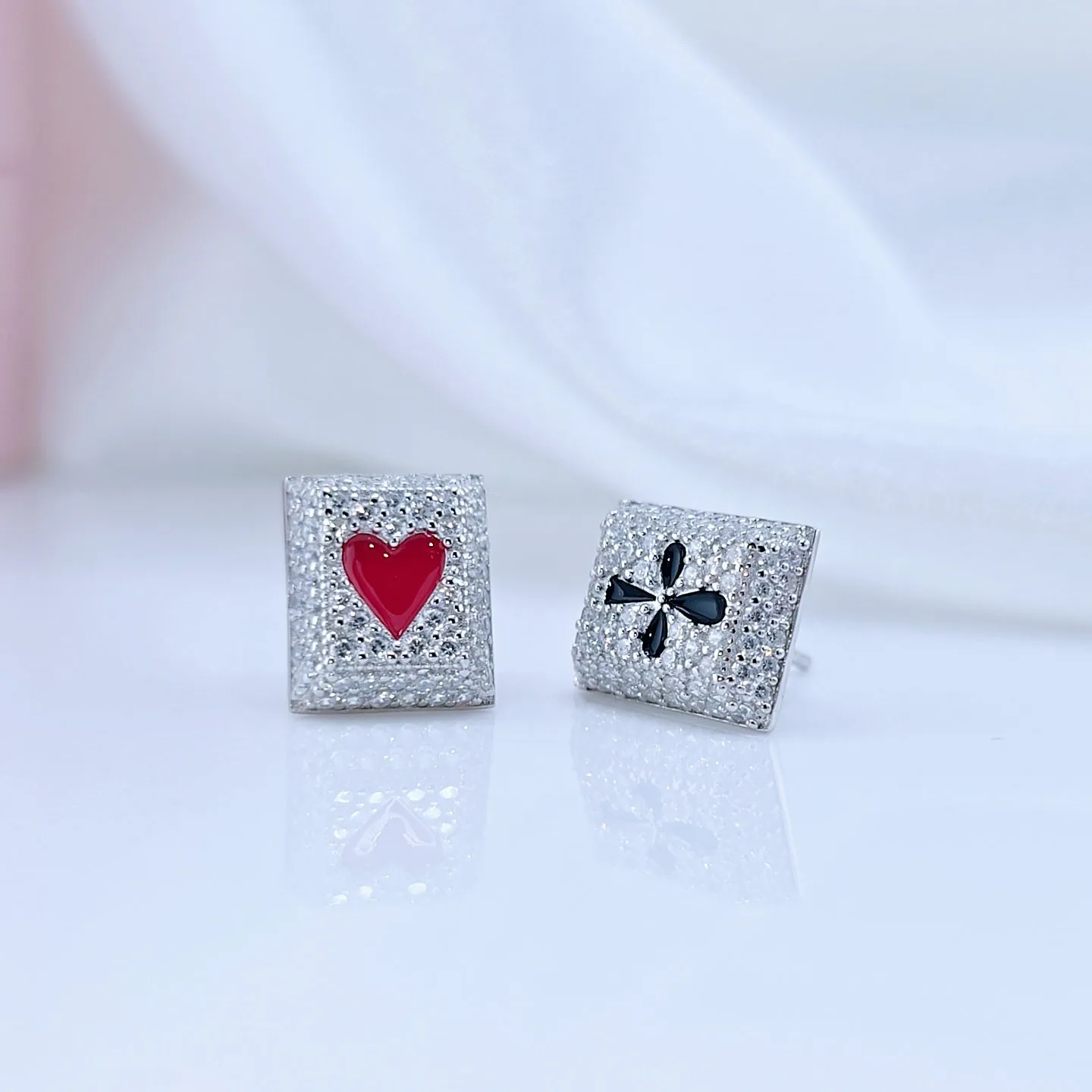Poker Diamond Stud Earrings