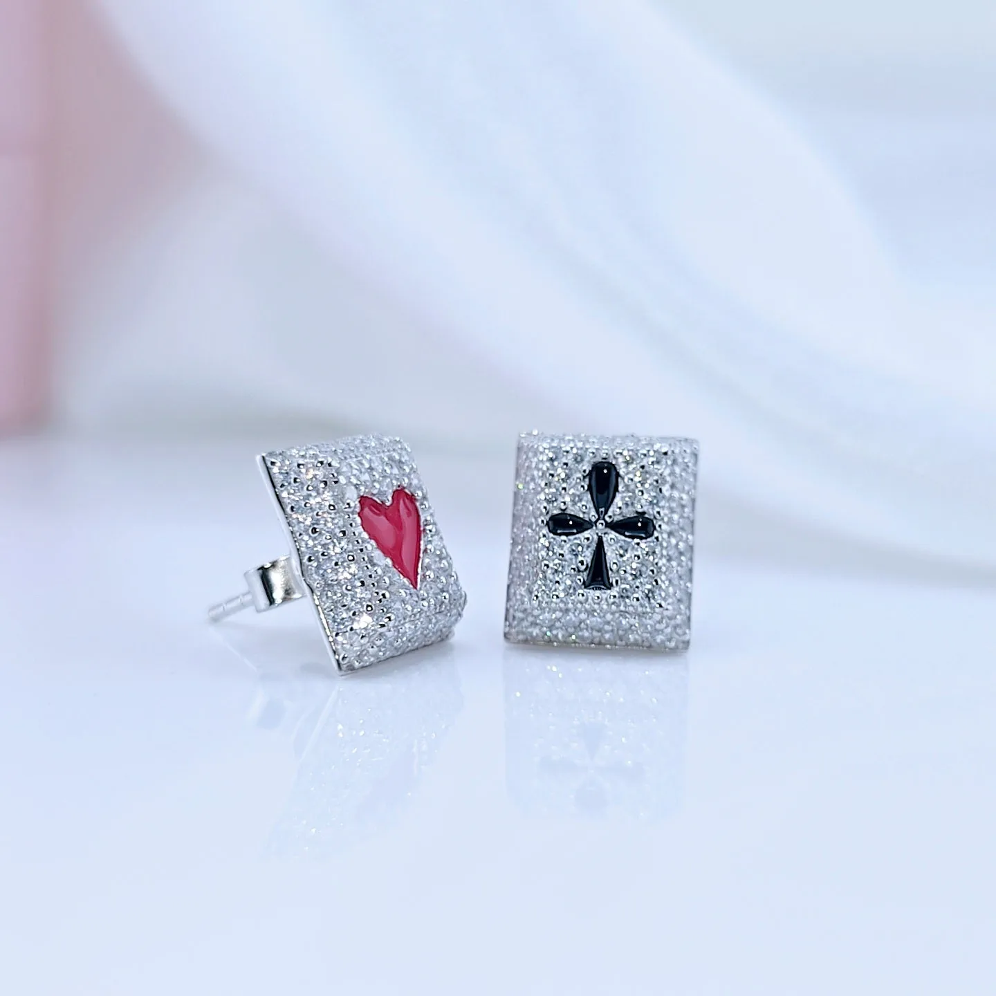Poker Diamond Stud Earrings