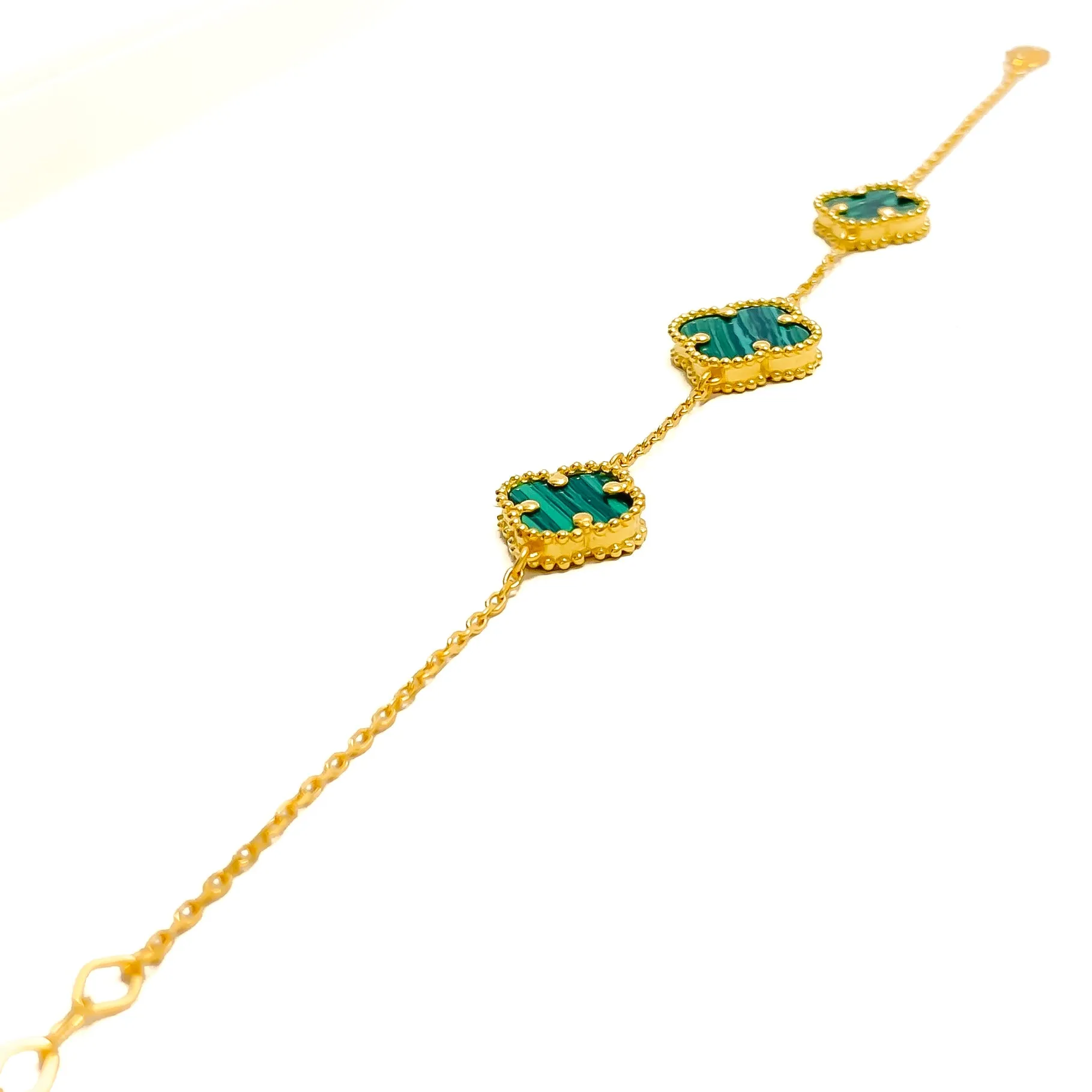 Polished Evergreen 21k Gold Bracelet