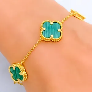 Polished Evergreen 21k Gold Bracelet