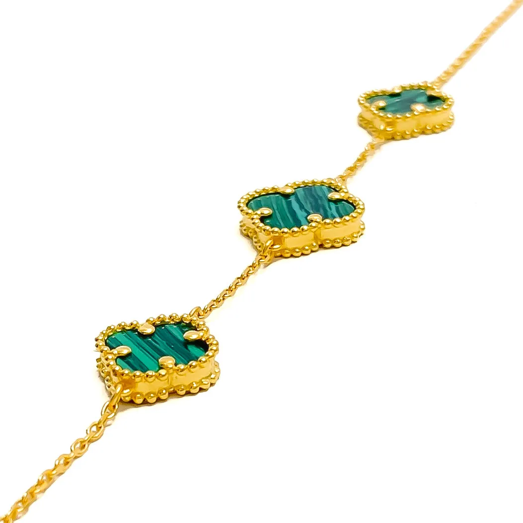 Polished Evergreen 21k Gold Bracelet