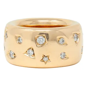 Pomellato Diamond 18 Karat Gold Contemporary Iconica Puffy Band Ring