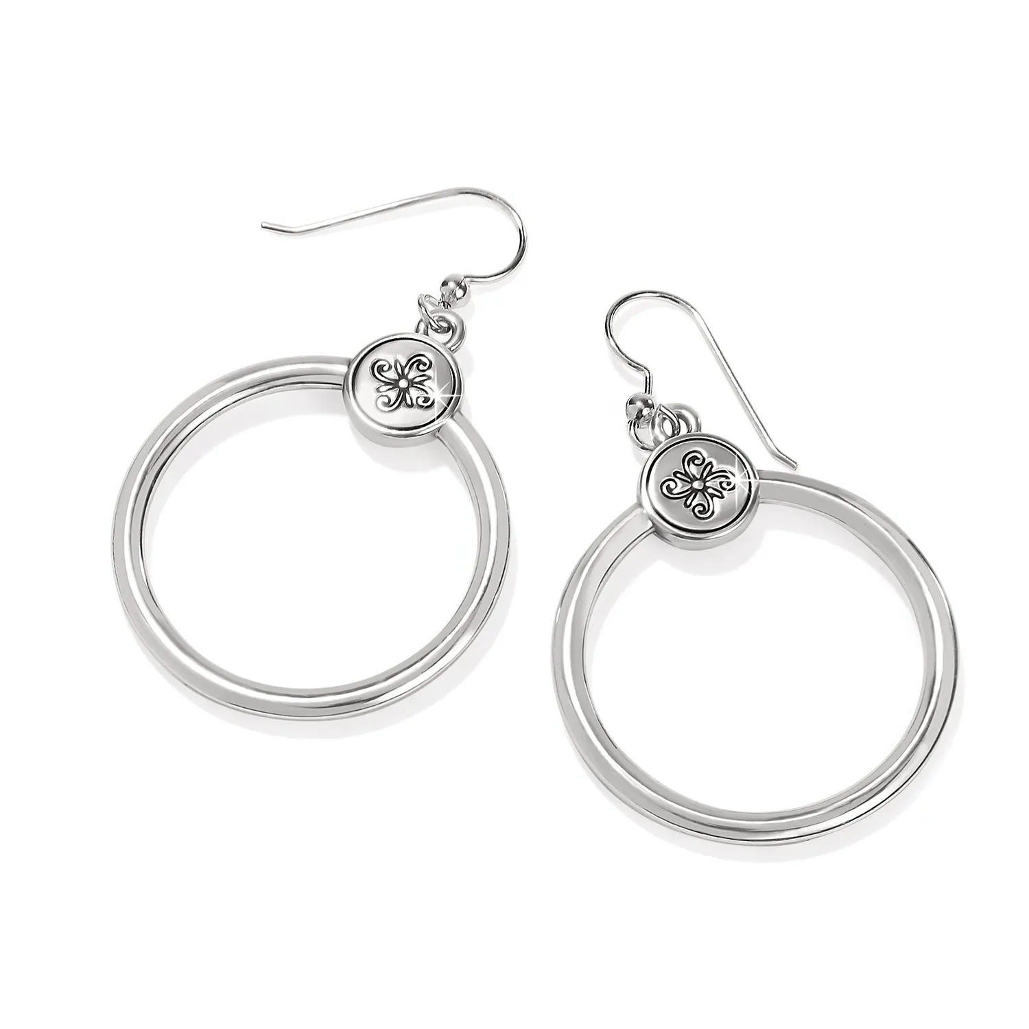 Pretty Tough Bold Heart Two Tone French Wire Earrings - JA9921