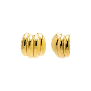 Puffy Ridged Statement Stud Earring