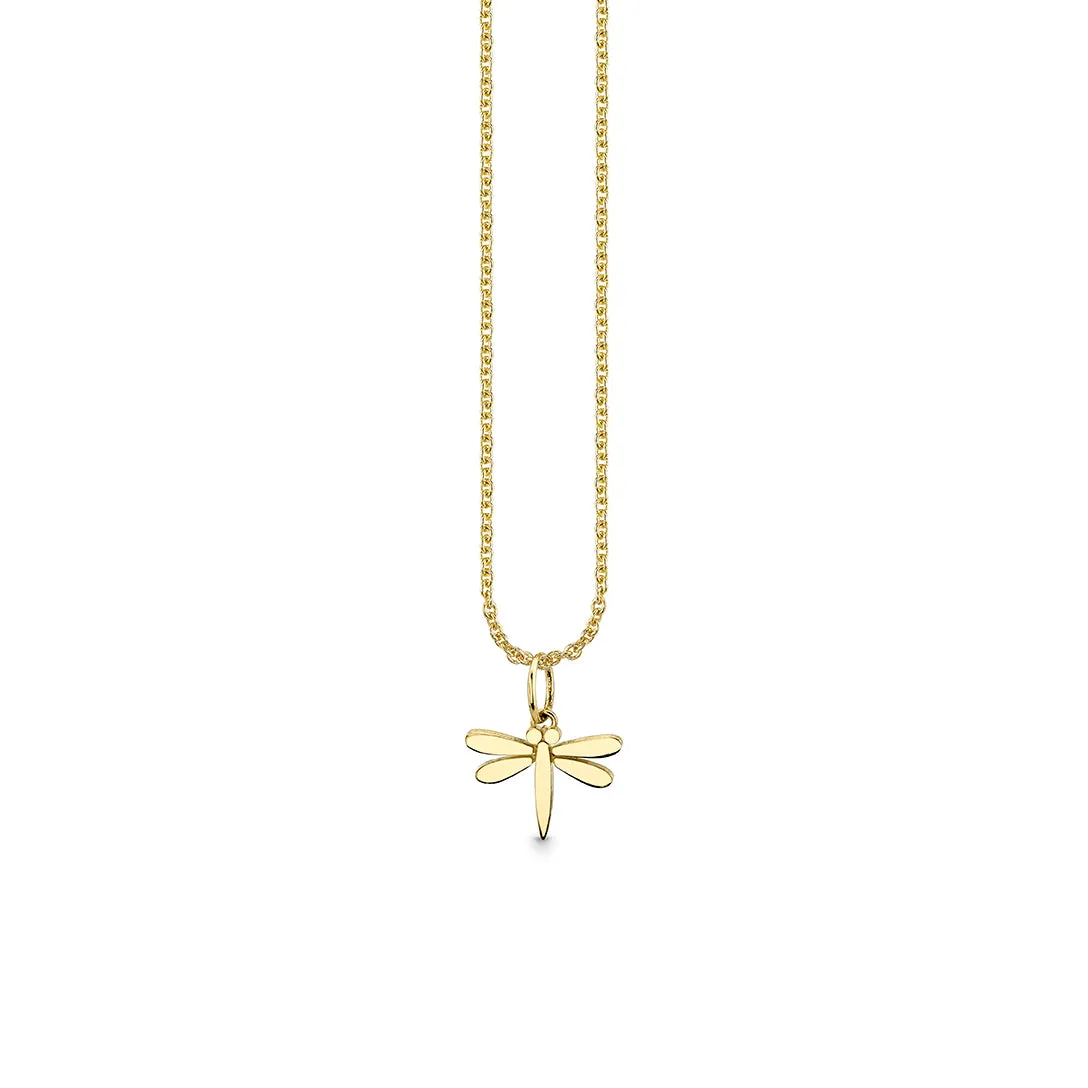 Pure Gold Tiny Dragonfly Charm