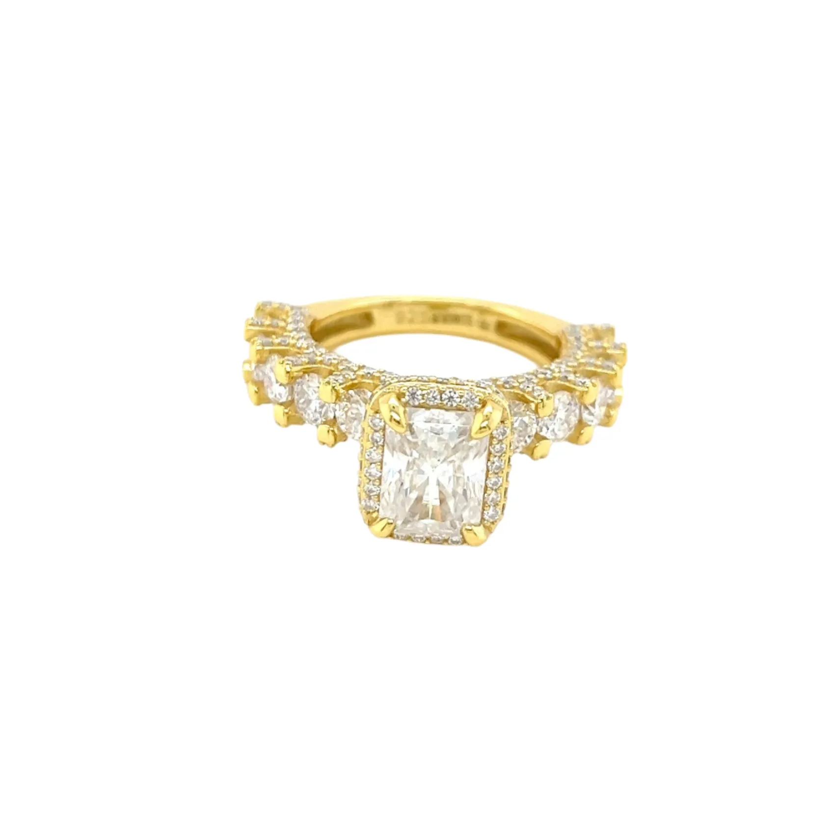 Radiant Elegance Lab-Created Moissanite Engagement Ring in Sterling Silver 925 - M100179