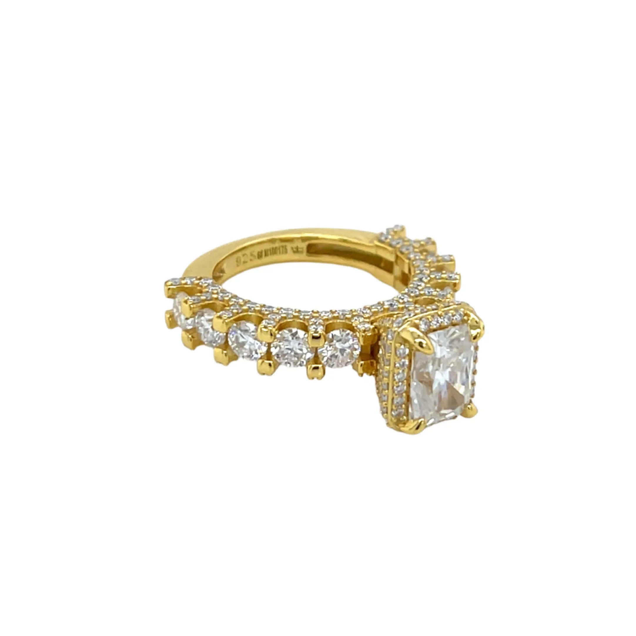 Radiant Elegance Lab-Created Moissanite Engagement Ring in Sterling Silver 925 - M100179