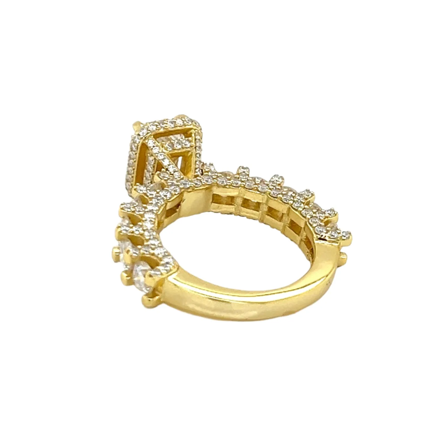 Radiant Elegance Lab-Created Moissanite Engagement Ring in Sterling Silver 925 - M100179