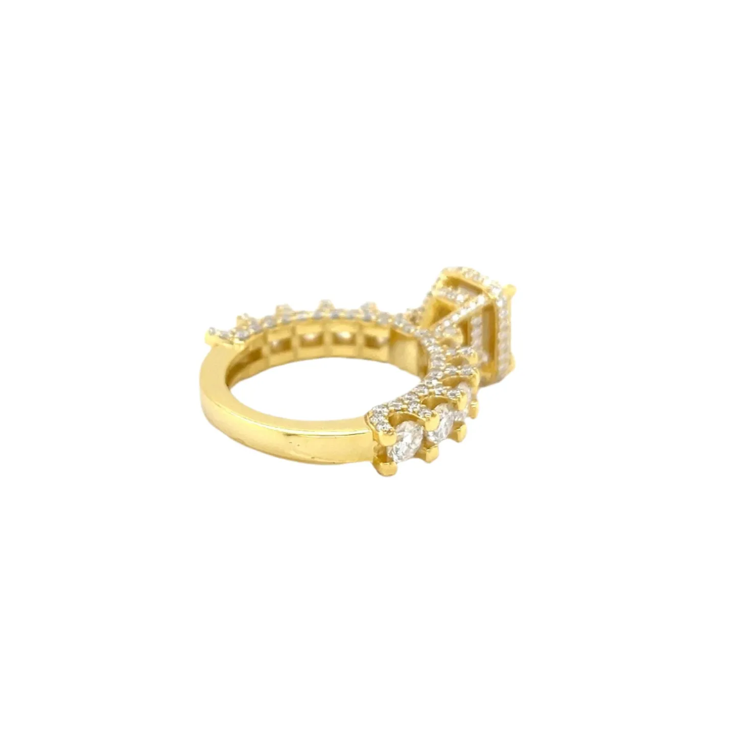Radiant Elegance Lab-Created Moissanite Engagement Ring in Sterling Silver 925 - M100179