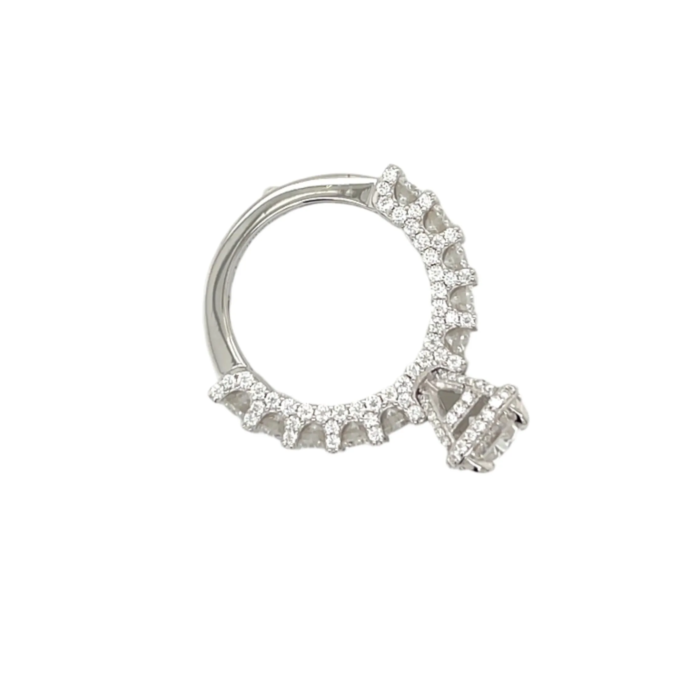 Radiant Elegance Lab-Created Moissanite Engagement Ring in Sterling Silver 925 - M100179