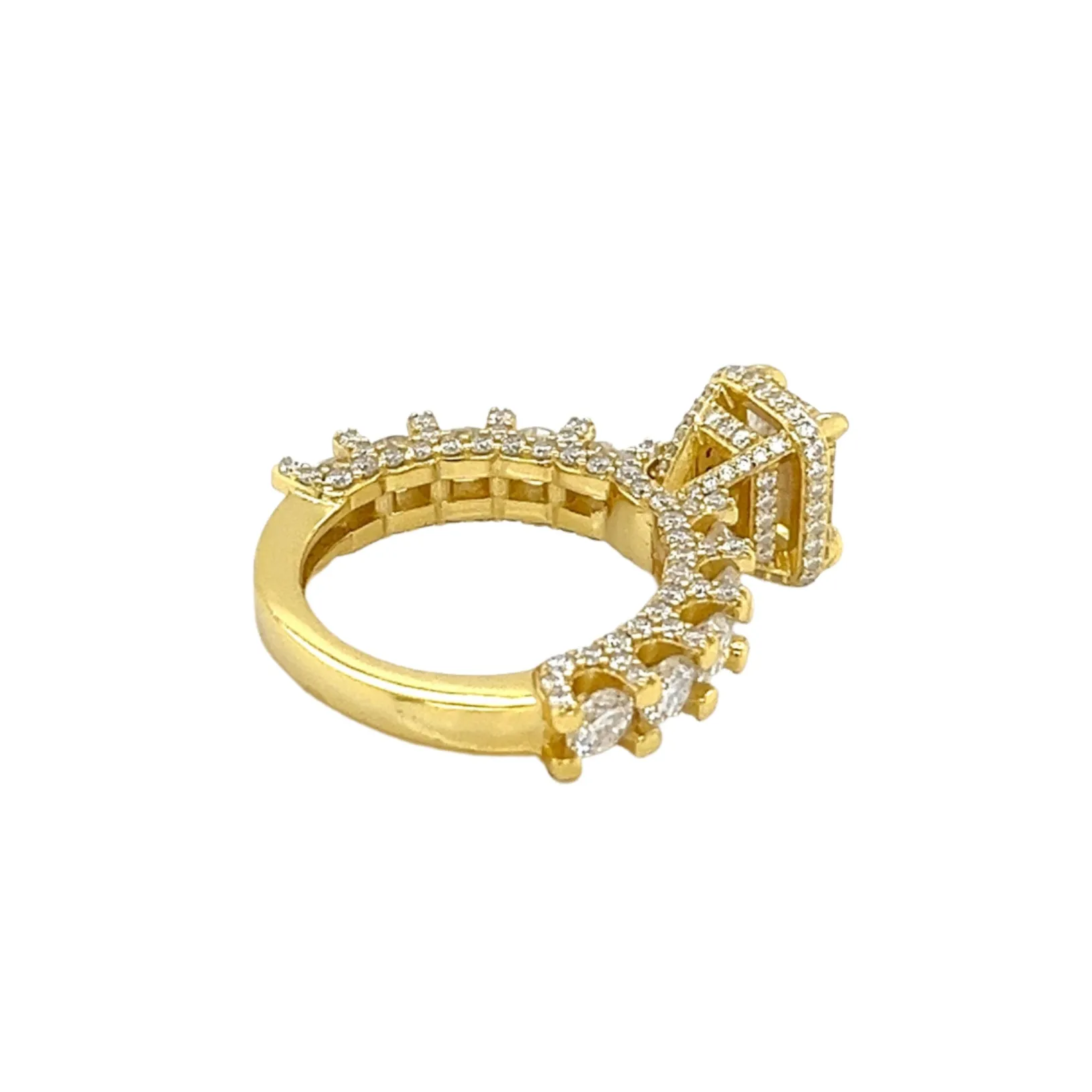 Radiant Elegance Lab-Created Moissanite Engagement Ring in Sterling Silver 925 - M100179