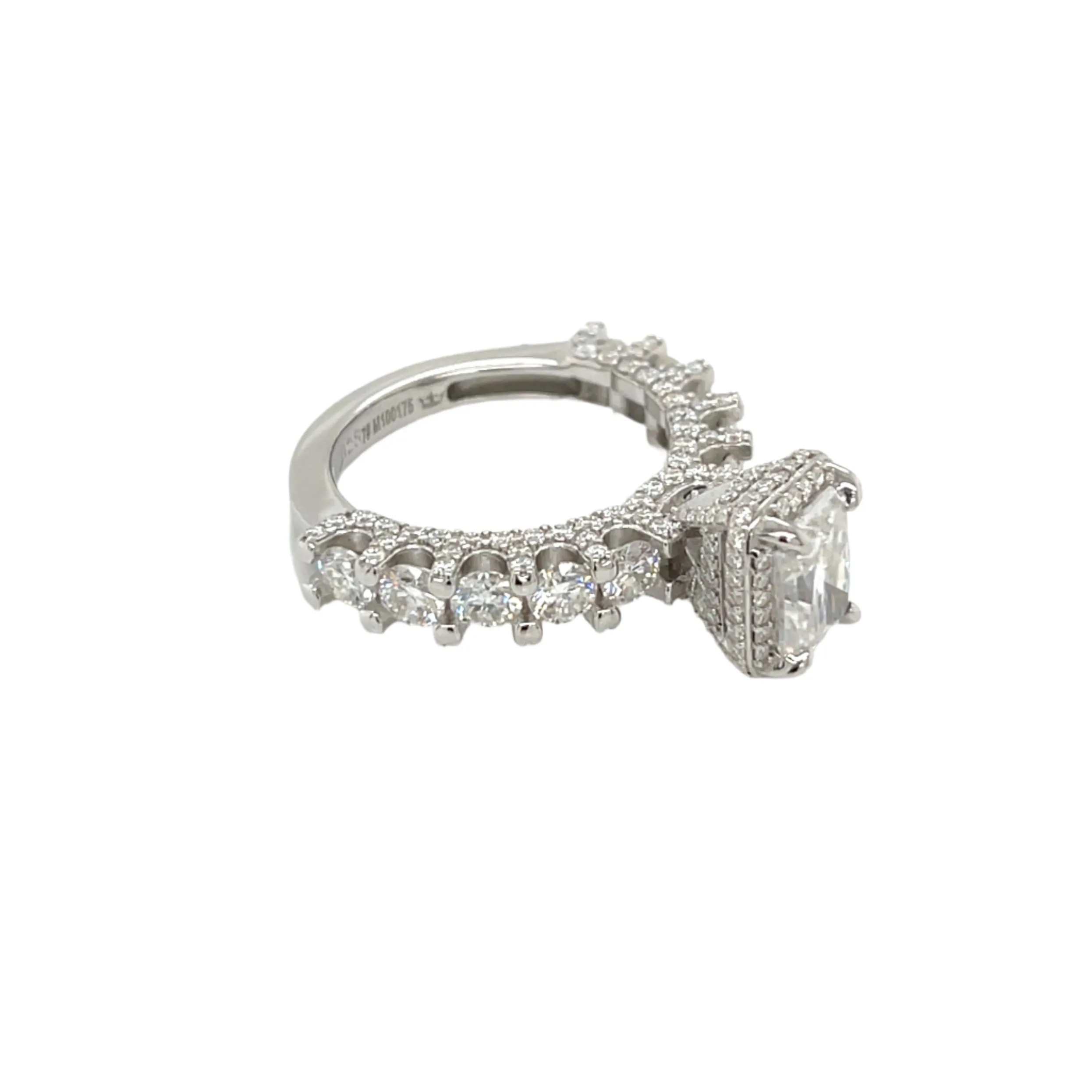 Radiant Elegance Lab-Created Moissanite Engagement Ring in Sterling Silver 925 - M100179