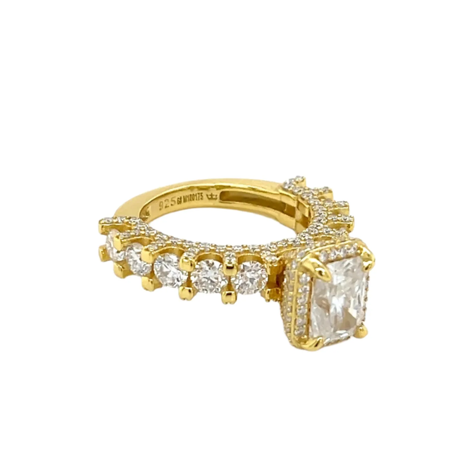 Radiant Elegance Lab-Created Moissanite Engagement Ring in Sterling Silver 925 - M100179