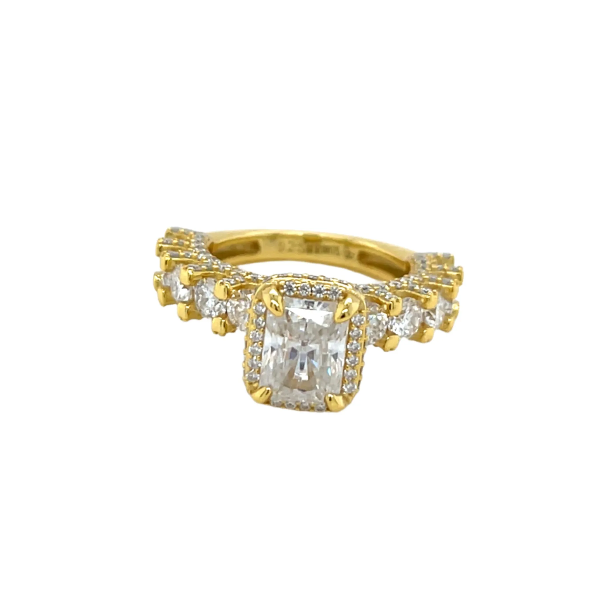 Radiant Elegance Lab-Created Moissanite Engagement Ring in Sterling Silver 925 - M100179