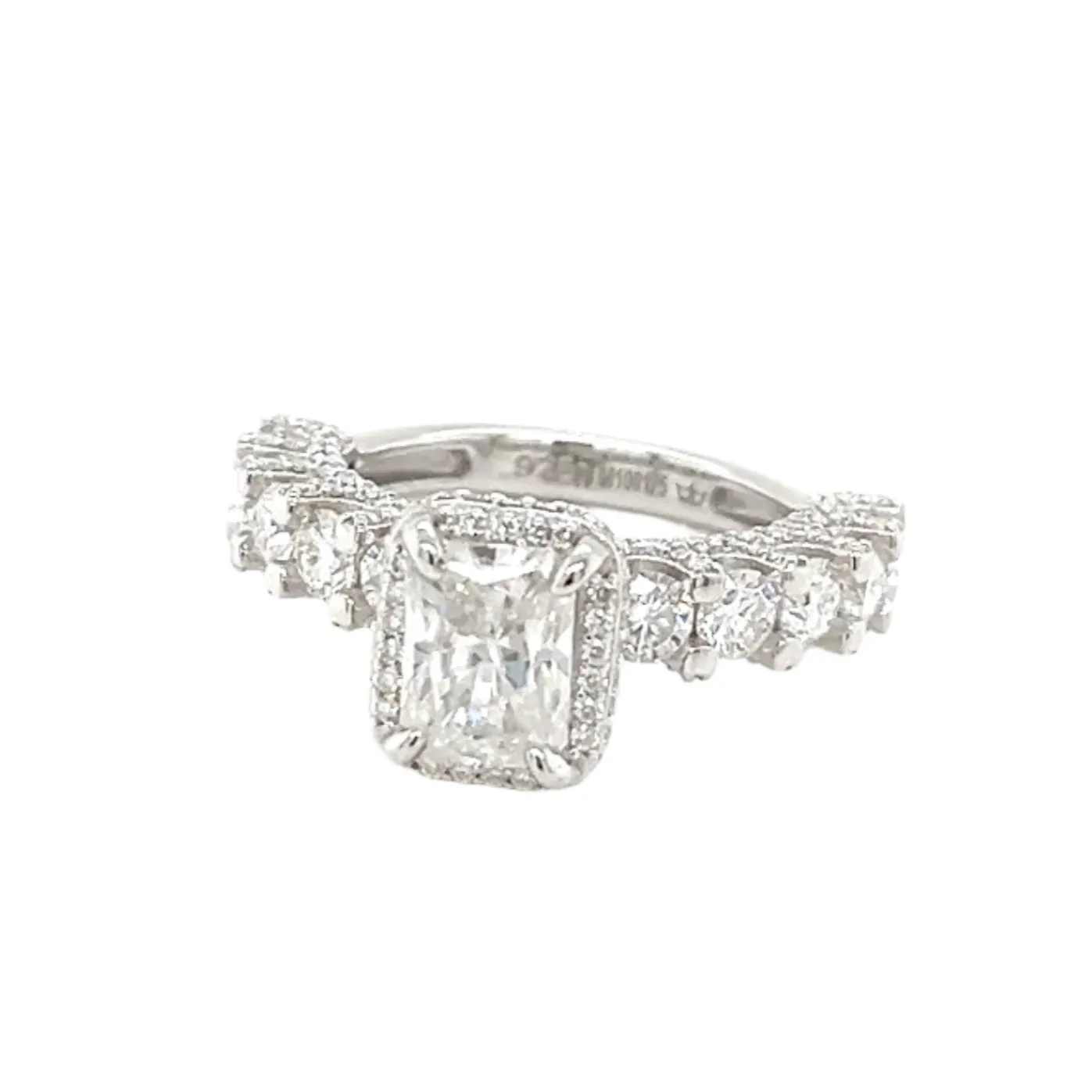 Radiant Elegance Lab-Created Moissanite Engagement Ring in Sterling Silver 925 - M100179