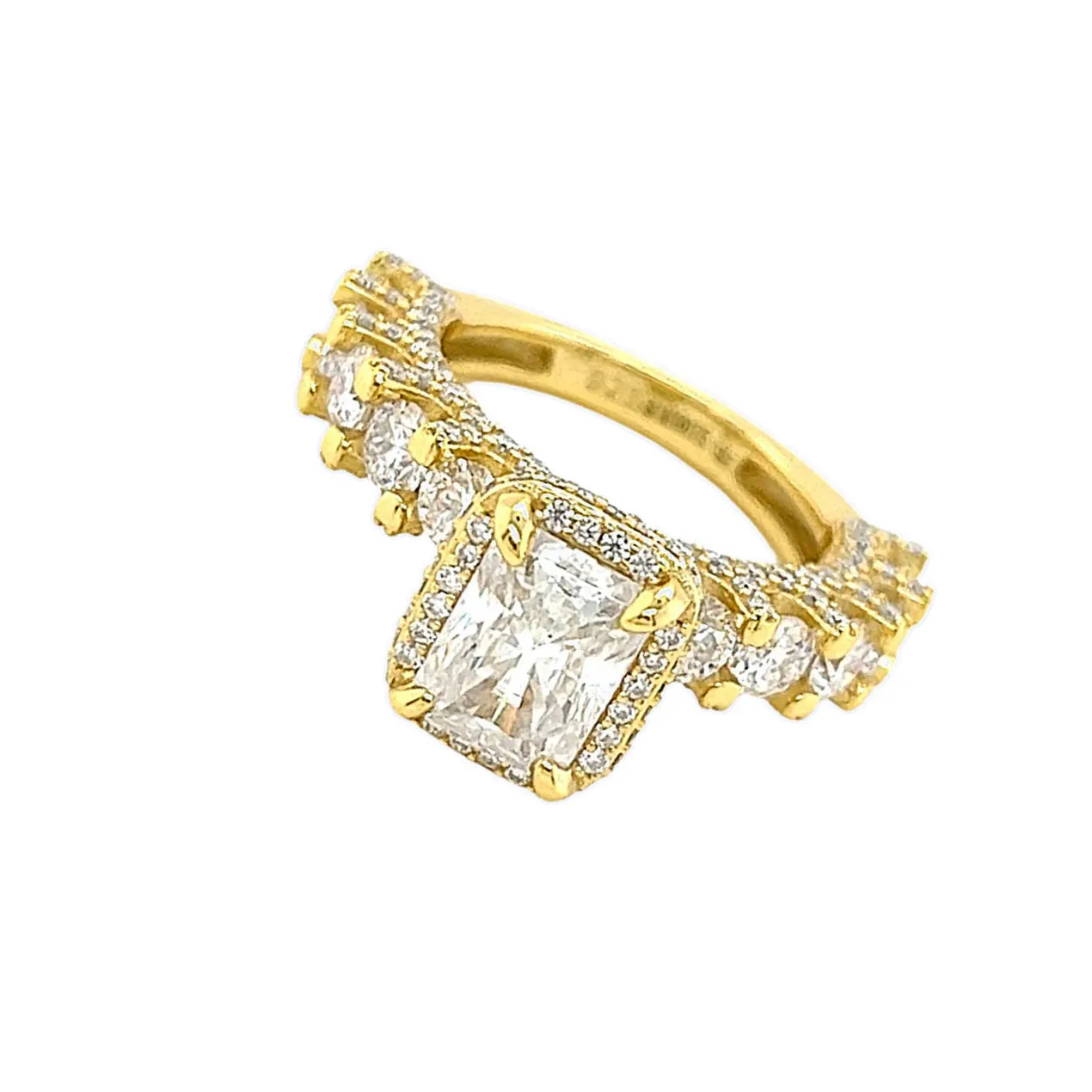 Radiant Elegance Lab-Created Moissanite Engagement Ring in Sterling Silver 925 - M100179