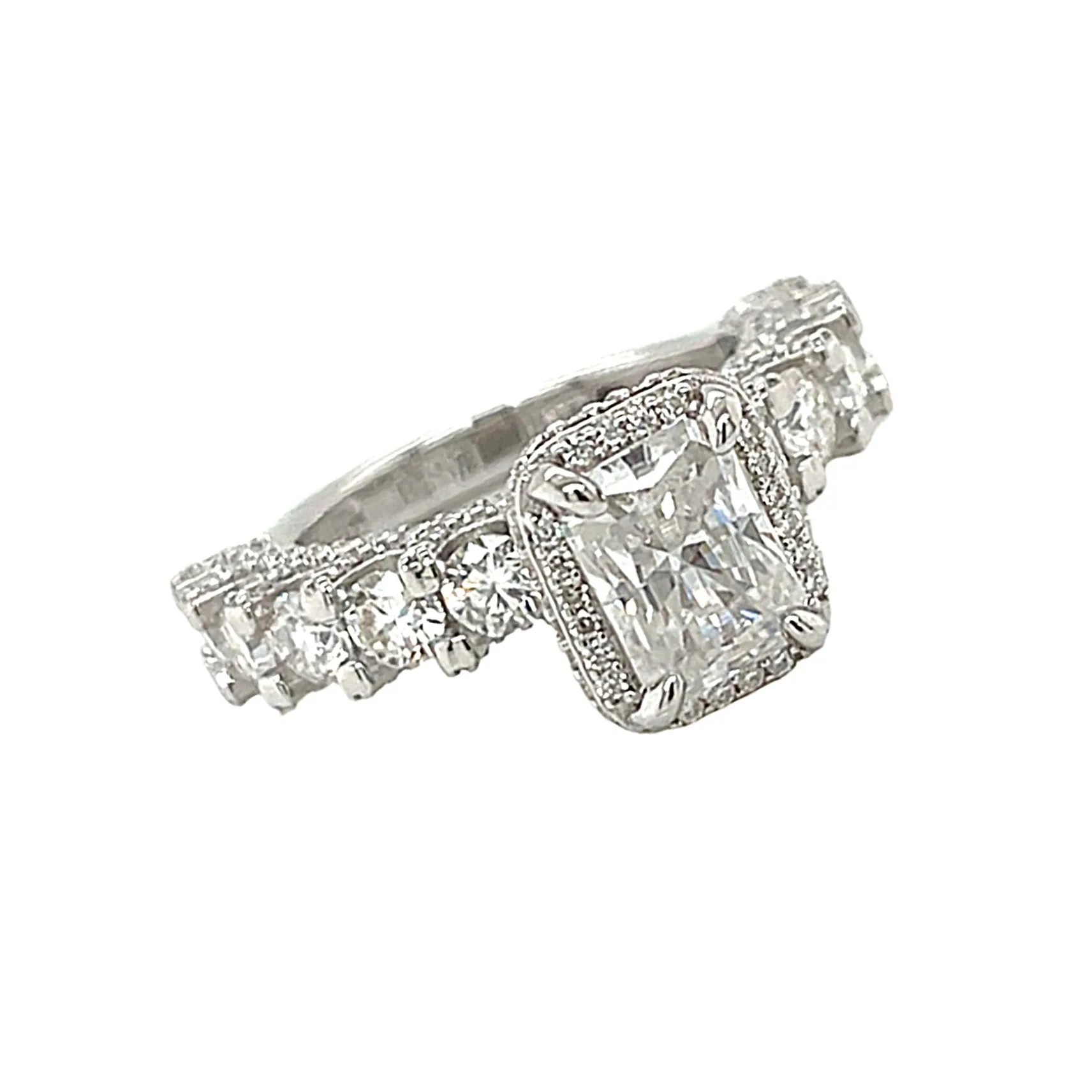 Radiant Elegance Lab-Created Moissanite Engagement Ring in Sterling Silver 925 - M100179