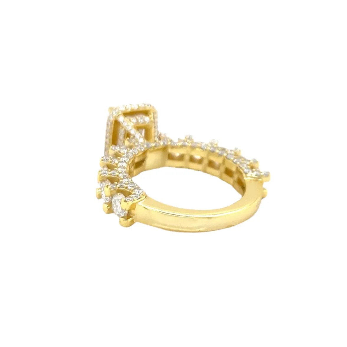 Radiant Elegance Lab-Created Moissanite Engagement Ring in Sterling Silver 925 - M100179