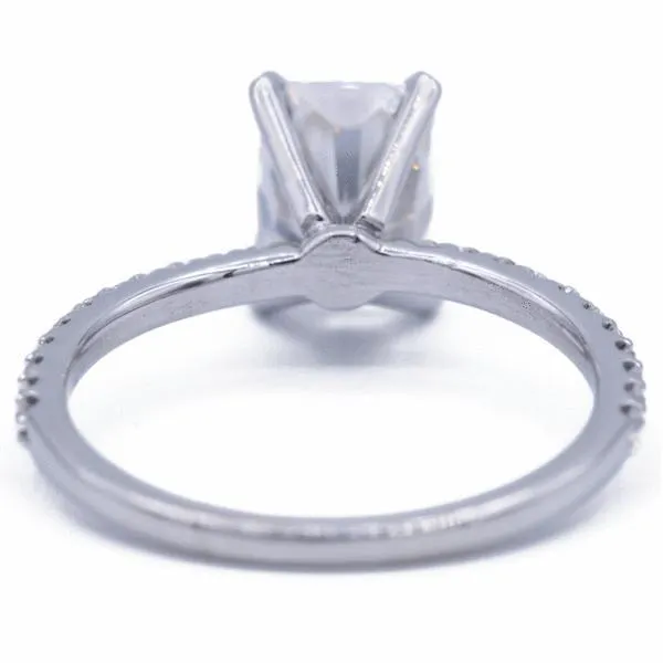 Radiant Moissanite 4 Prongs Diamond Accent Ice Solitaire Ring