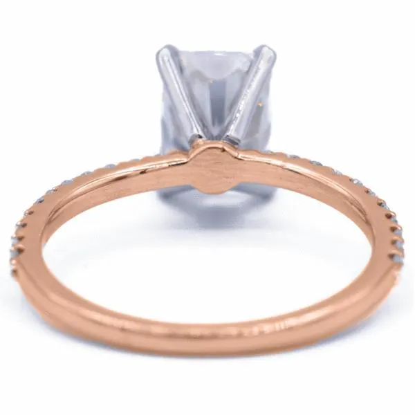 Radiant Moissanite 4 Prongs Diamond Accent Ice Solitaire Ring