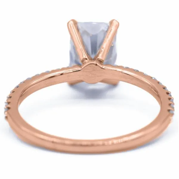 Radiant Moissanite 4 Prongs Diamond Accent Ice Solitaire Ring