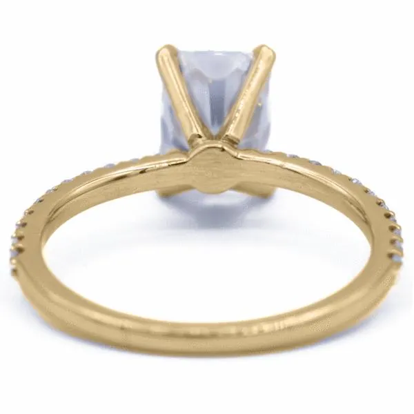 Radiant Moissanite 4 Prongs Diamond Accent Ice Solitaire Ring