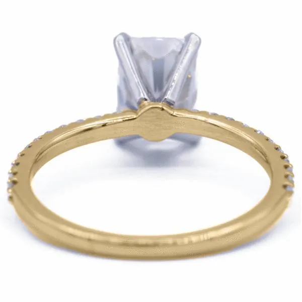 Radiant Moissanite 4 Prongs Diamond Accent Ice Solitaire Ring