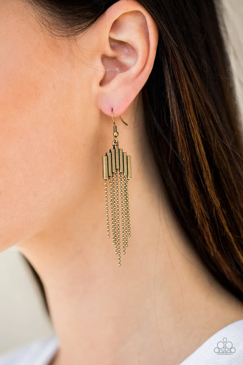 Radically Retro Brass Paparazzi Earrings