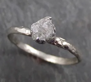 raw rough uncut diamond engagement ring rough diamond solitaire 14k white gold conflict free diamond wedding promise byangeline 0331 Alternative Engagement