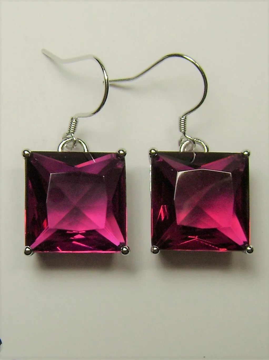 Red Ruby Earrings, Silver Art Nouveau Filigree, Vintage Style Jewelry #E45