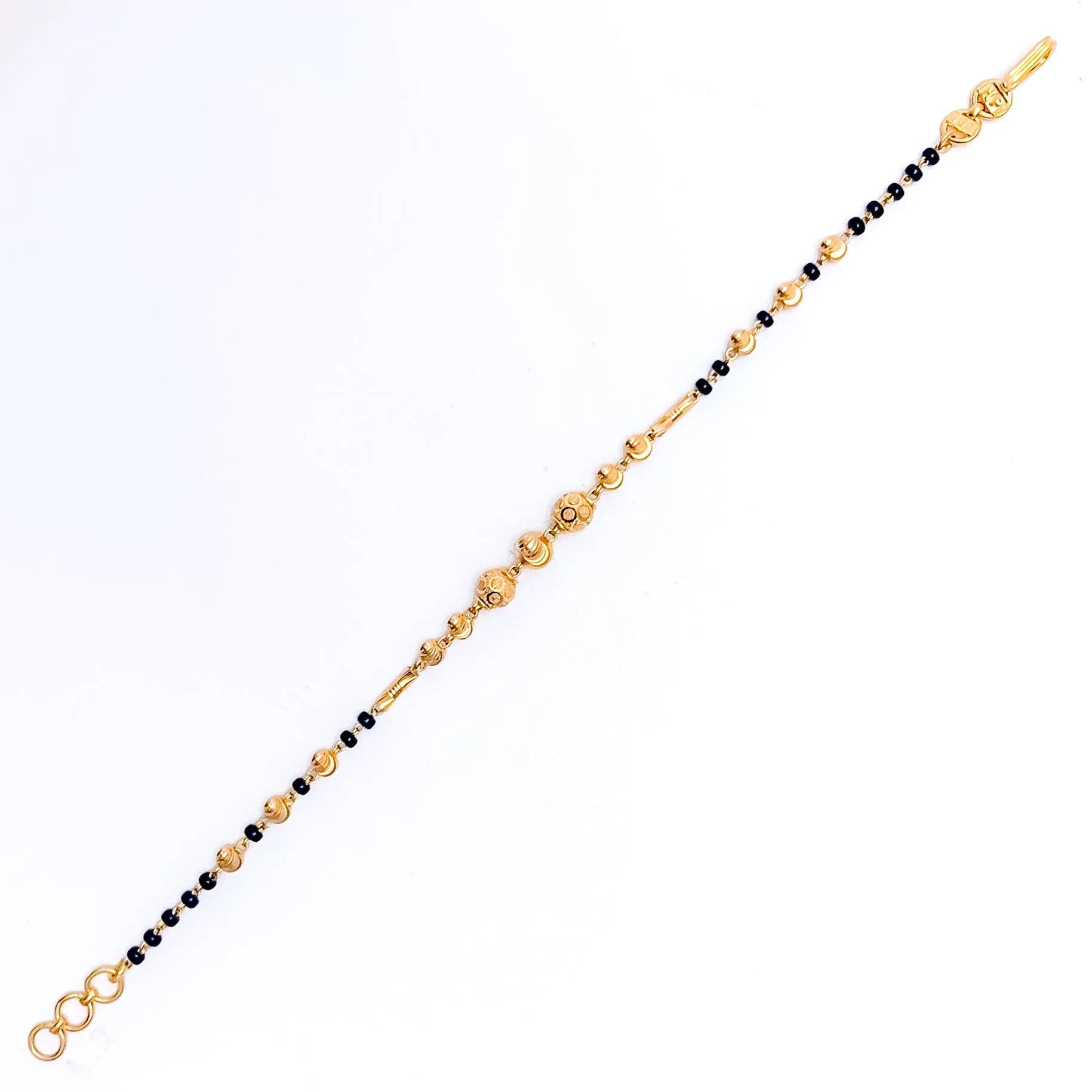 Regal Sophisticated 2k Gold Black Bead Bracelet
