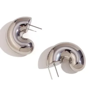 Retro Classic Style C Shape Plating Stainless Steel 18k Gold Plated Ear Studs