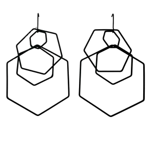 Rhoduim Plated Hex Earrings