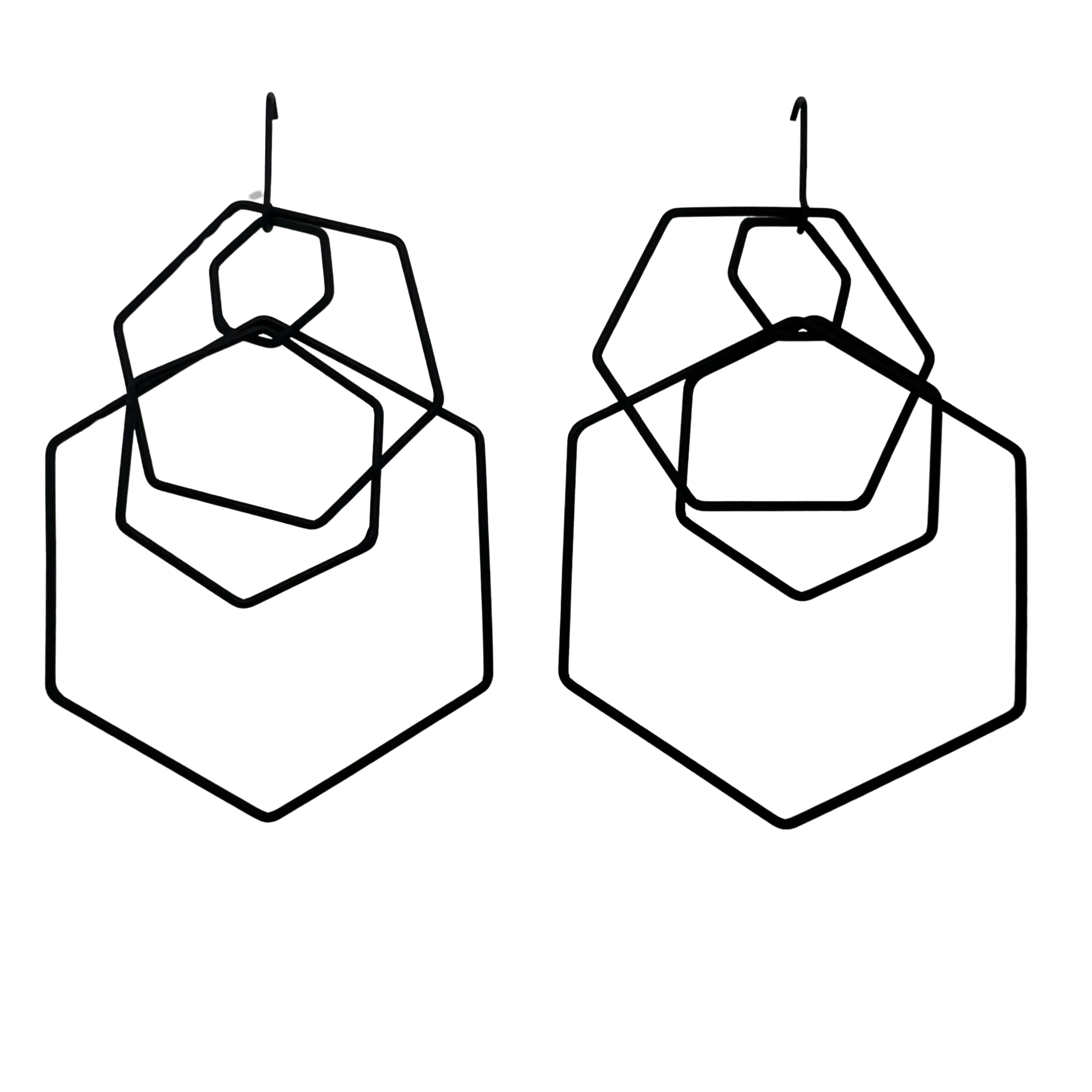 Rhoduim Plated Hex Earrings