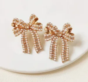 Ribbon with long tails embellished with pearls 220-22 | Erika Williner Designs