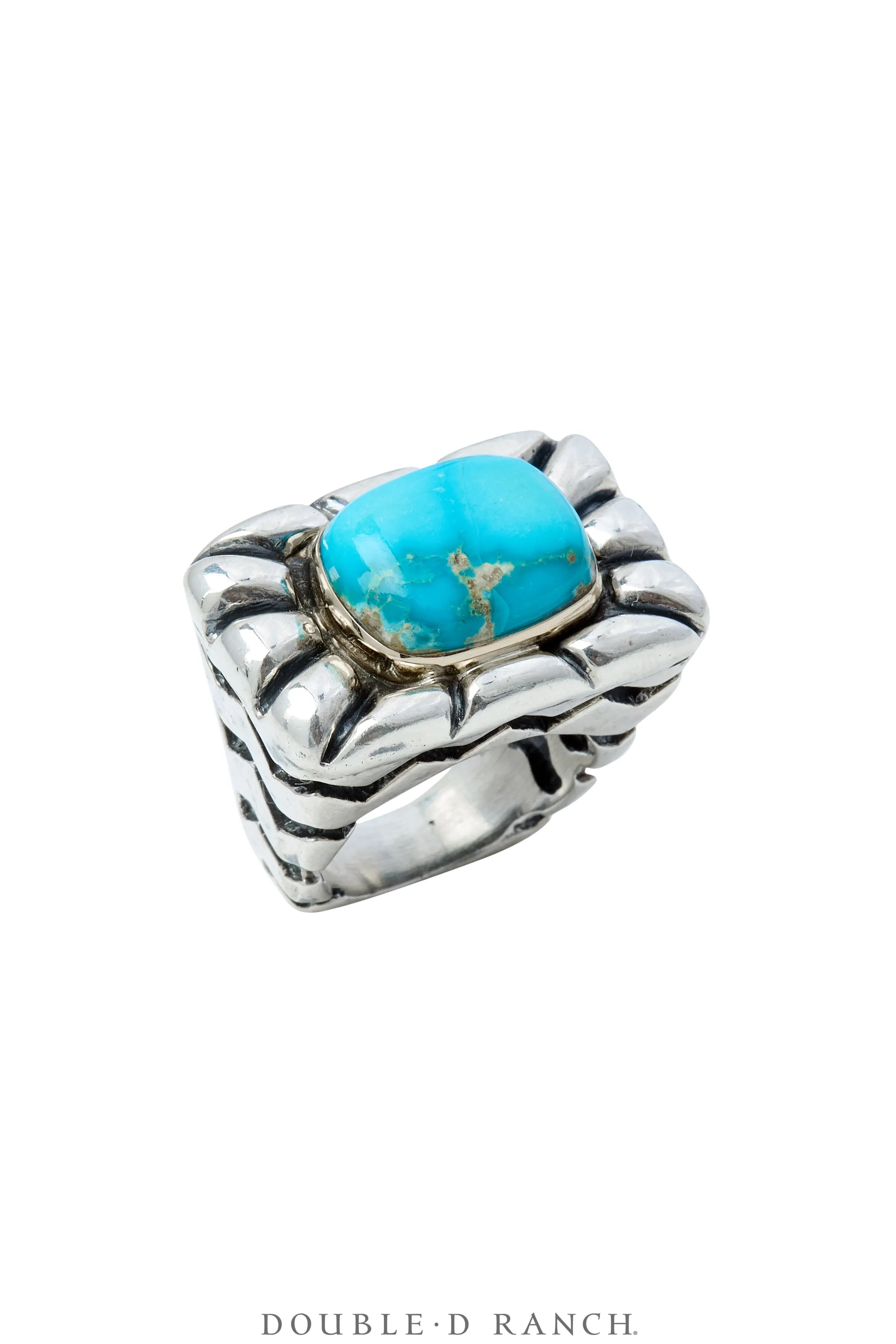 Ring, Dian Malouf, Turquoise, Sterling Silver, Hallmark, Contemporary, 1693