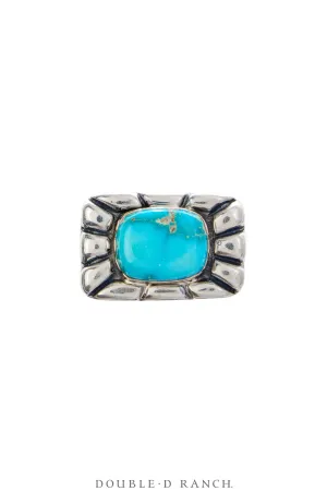 Ring, Dian Malouf, Turquoise, Sterling Silver, Hallmark, Contemporary, 1693