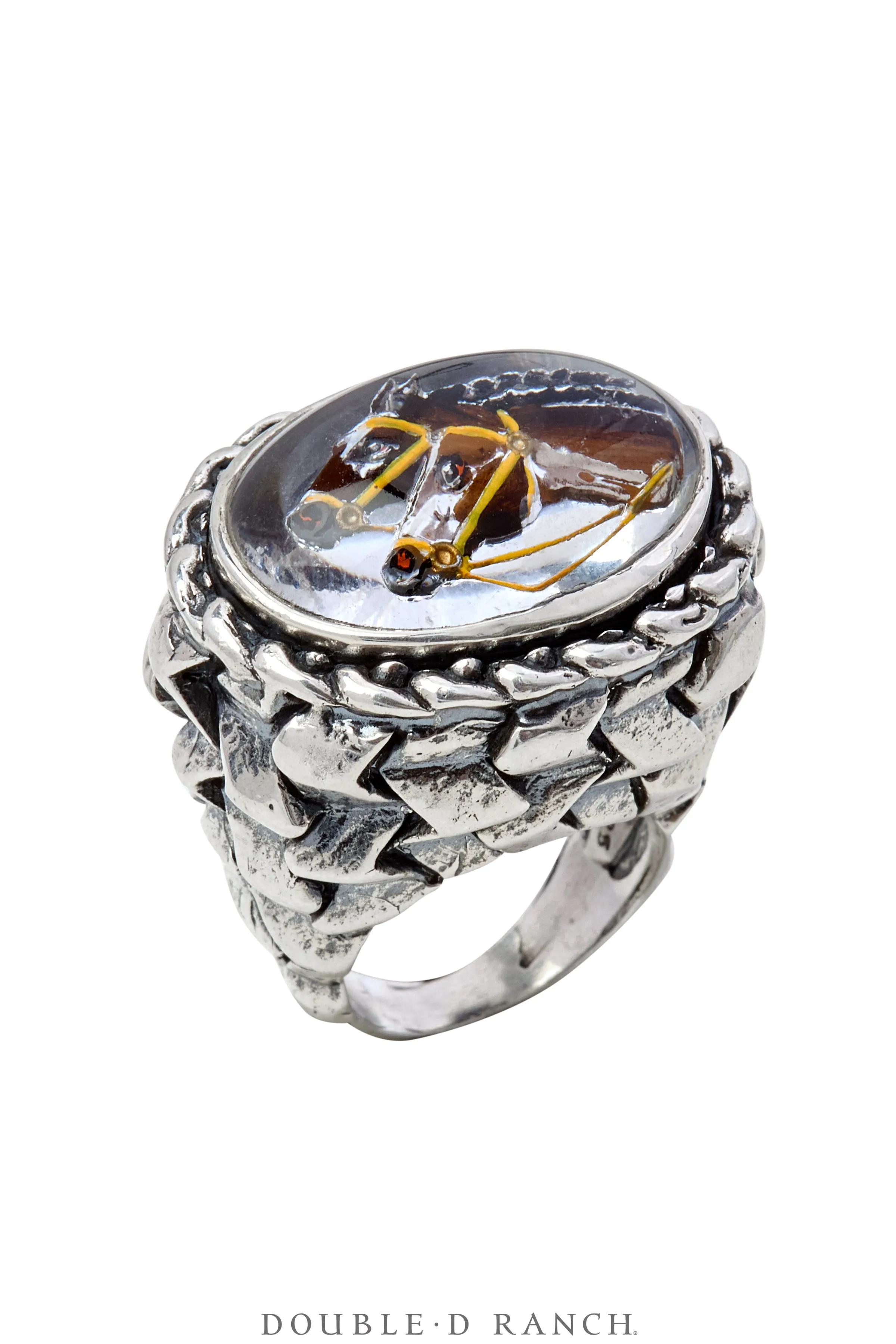 Ring, Diane Malouf, Glass Horses, Sterling Silver, Hallmark, Contemporary, 1694