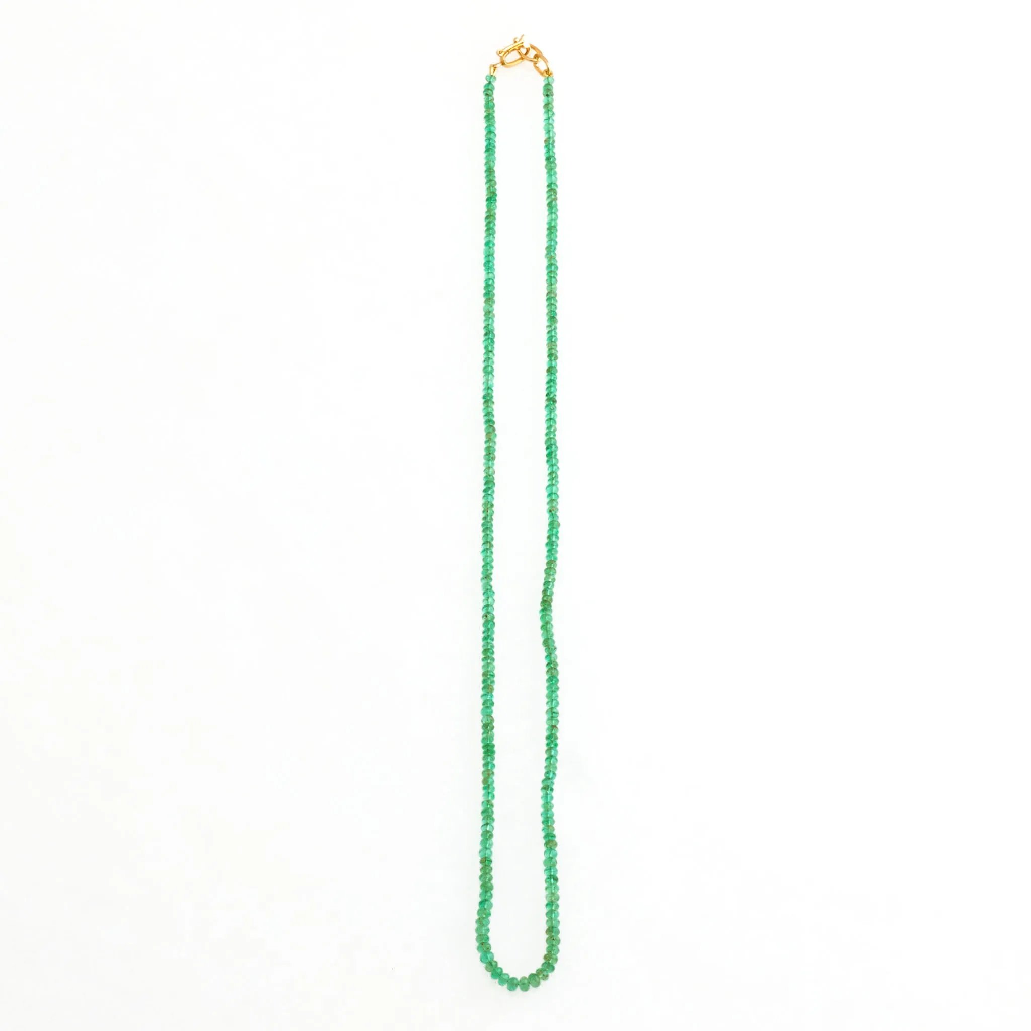 Rondelle Emerald Necklace 18K Yellow Gold, 16"