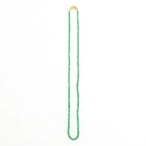 Rondelle Emerald Necklace 18K Yellow Gold, 16"
