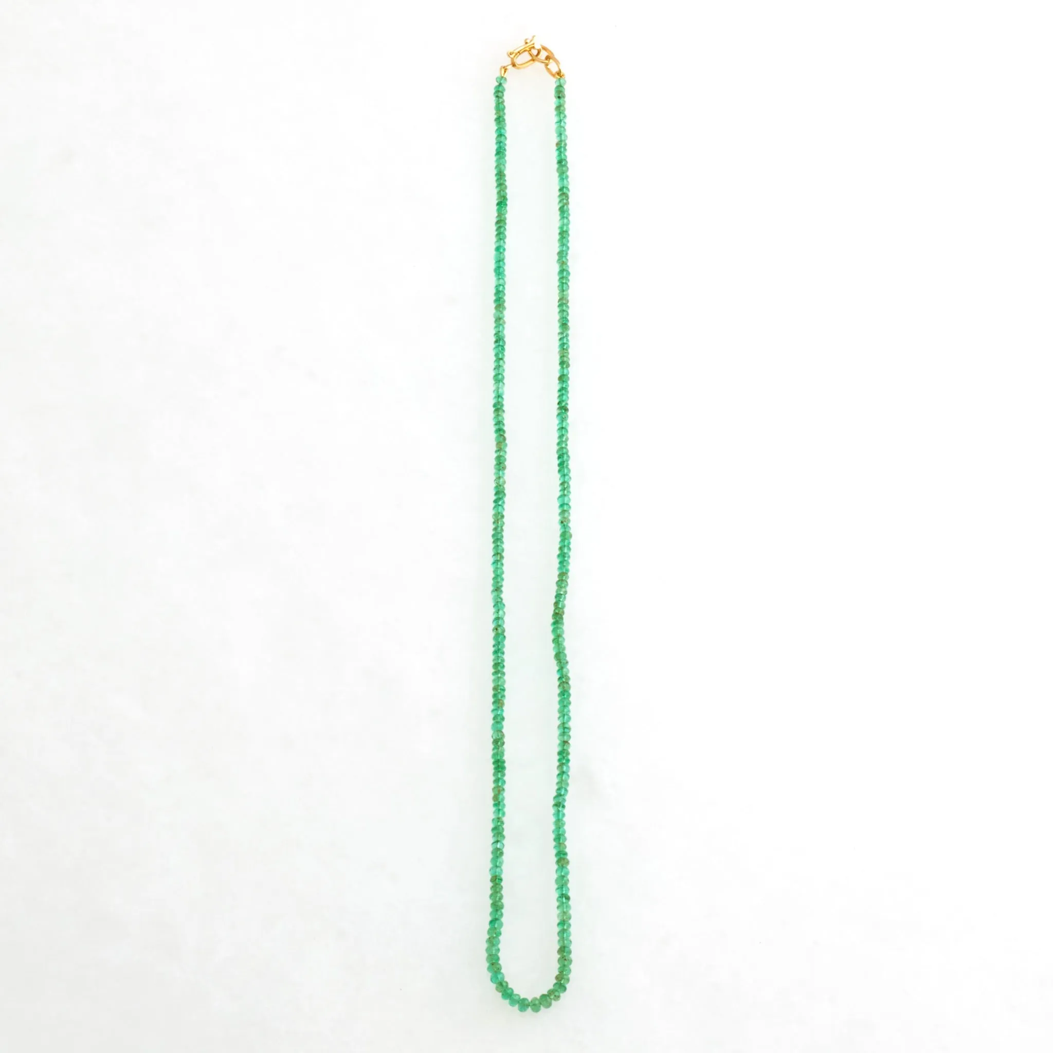 Rondelle Emerald Necklace 18K Yellow Gold, 20"