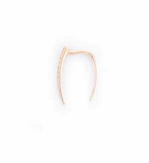 Rose Gold/White Diamond Pavé Infinite Tusk Single Earring