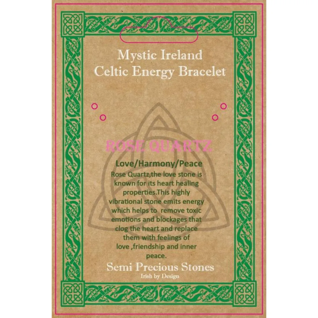 Rose Quartz Stone Celtic Energy necklace