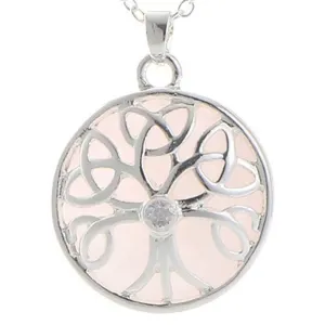 Rose Quartz Stone Celtic Energy necklace