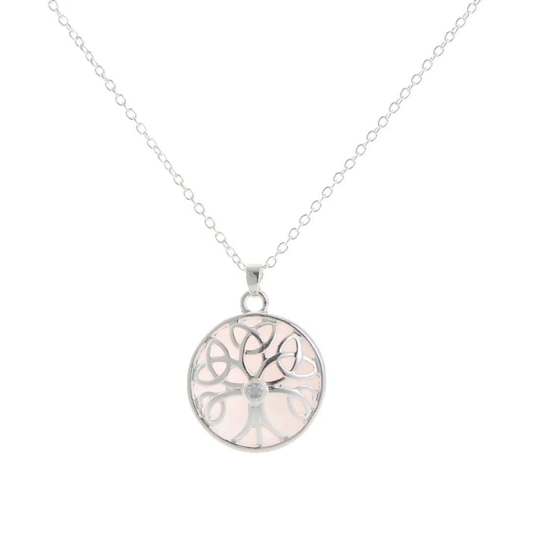 Rose Quartz Stone Celtic Energy necklace