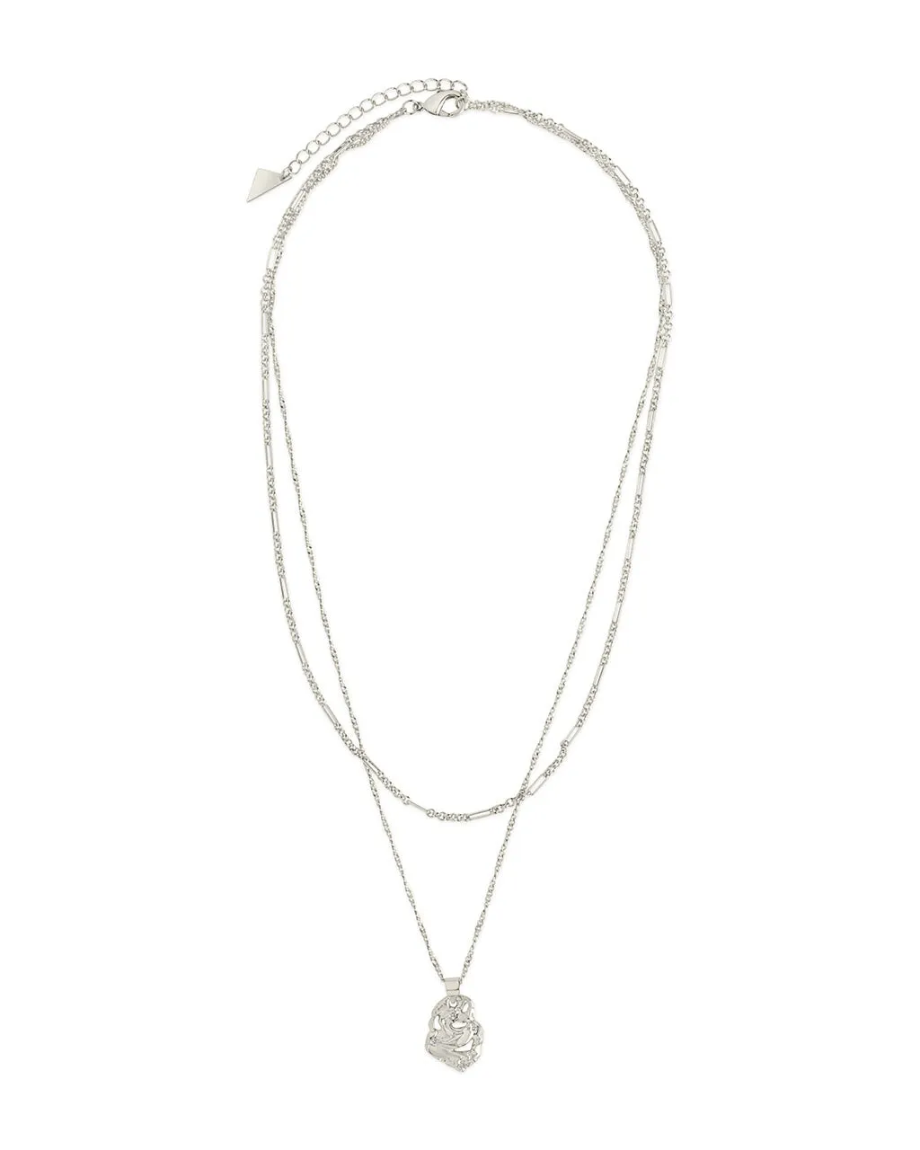Roslyn CZ Molten Metal Charm Layered Necklace